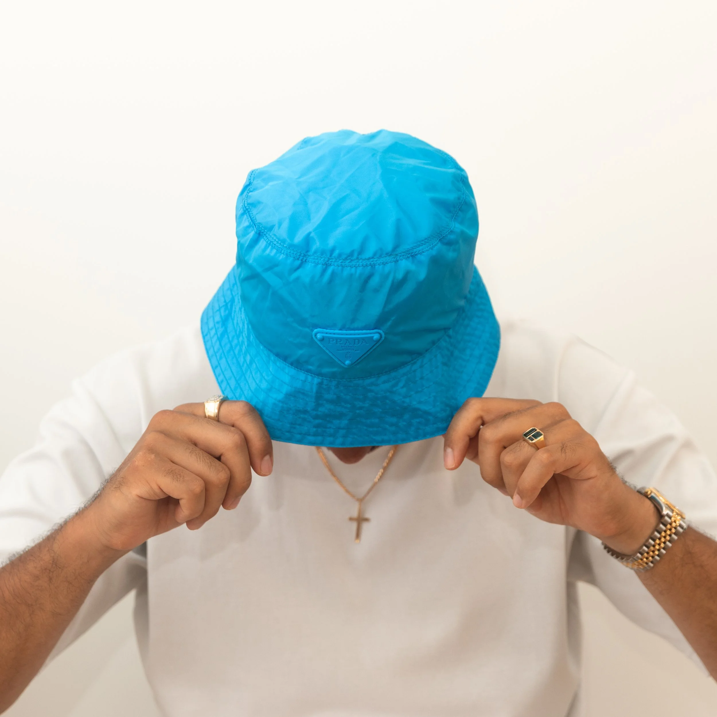 Prada Re-Nylon Packable Bucket Hat - Electric Blue