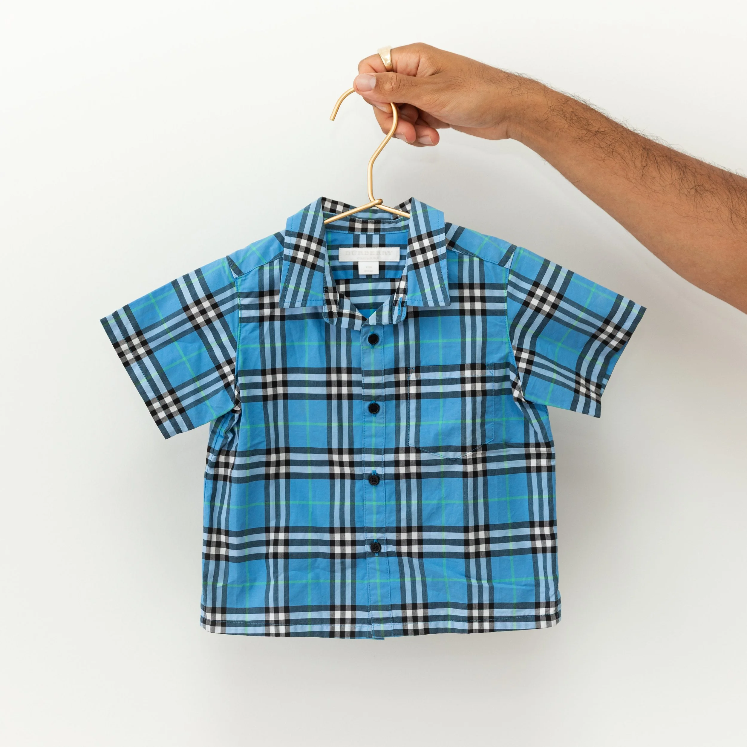 Burberry Baby Shirt - Bright Blue Nova Check