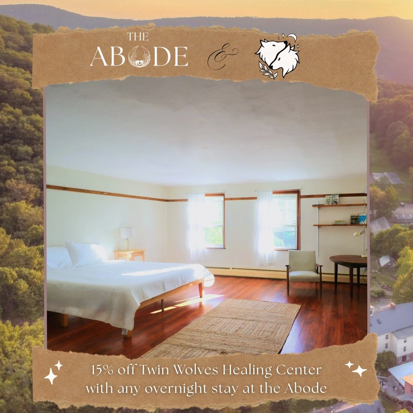 Take time to rest, restore, and reconnect 🌿

Guests of The Abode now receive 15% off at @twinwolvesheal , Chatham&rsquo;s new healing arts center offering sauna, cold plunge, PEMF, halotherapy, and more.

Simply show your reservation invoice or use 
