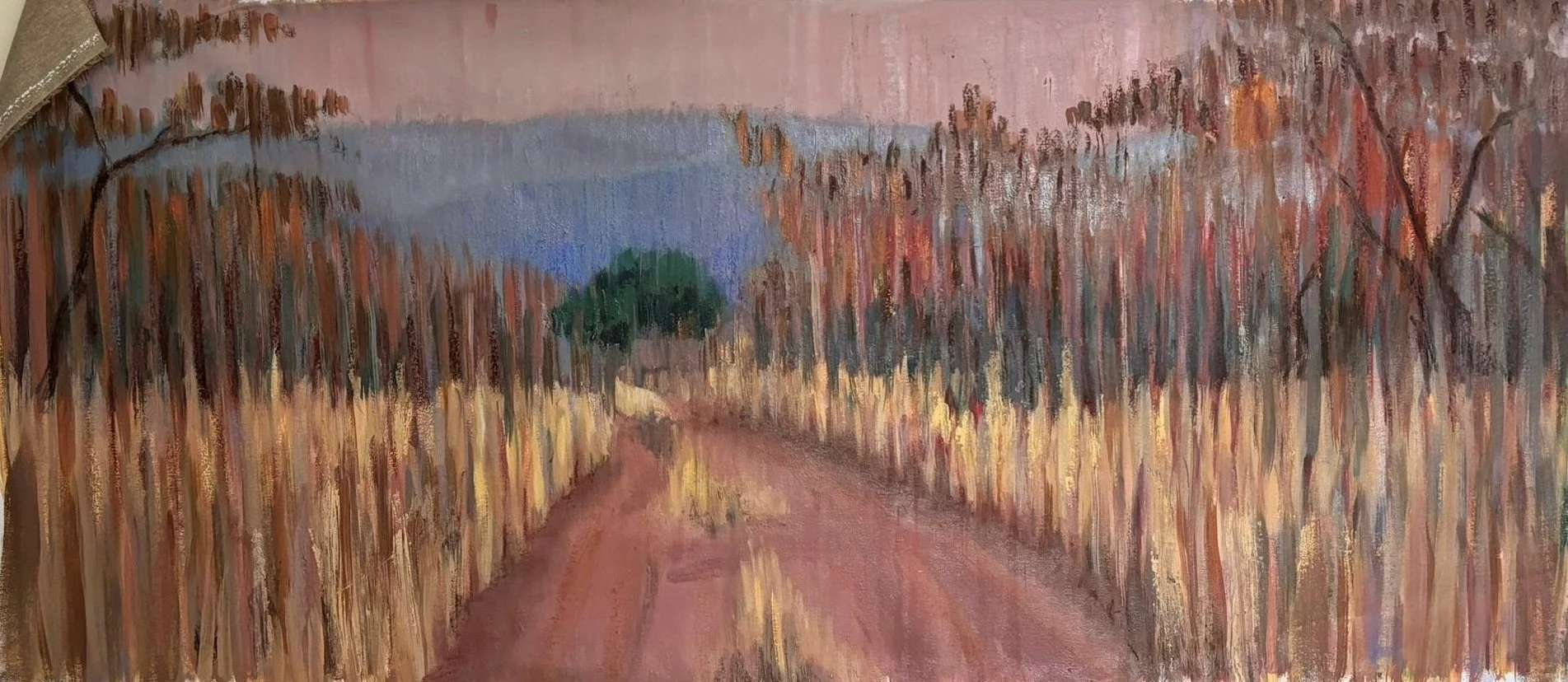 Untitled, Mixed  media on canvas, 58 x 136 cm