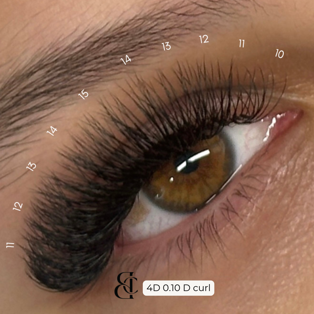 Close-up of eyelash extension procedure with tools on a person's eye, with tissue paper nearby.