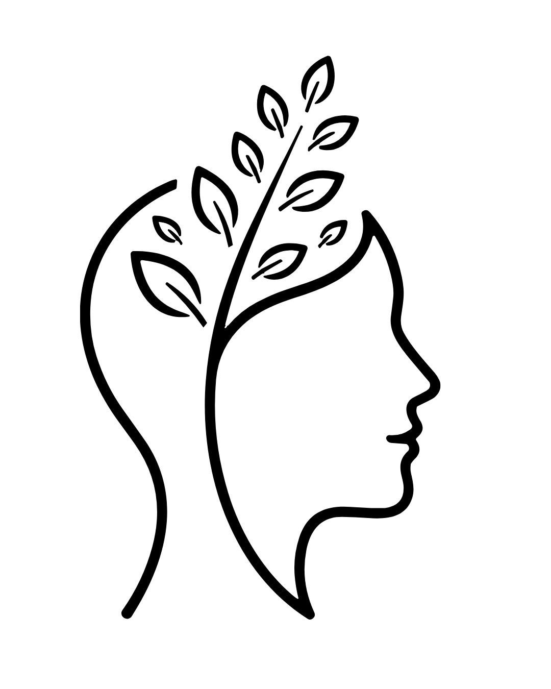 Silhouette of a person holding a bunch of leaves or fireflies against a dark background.