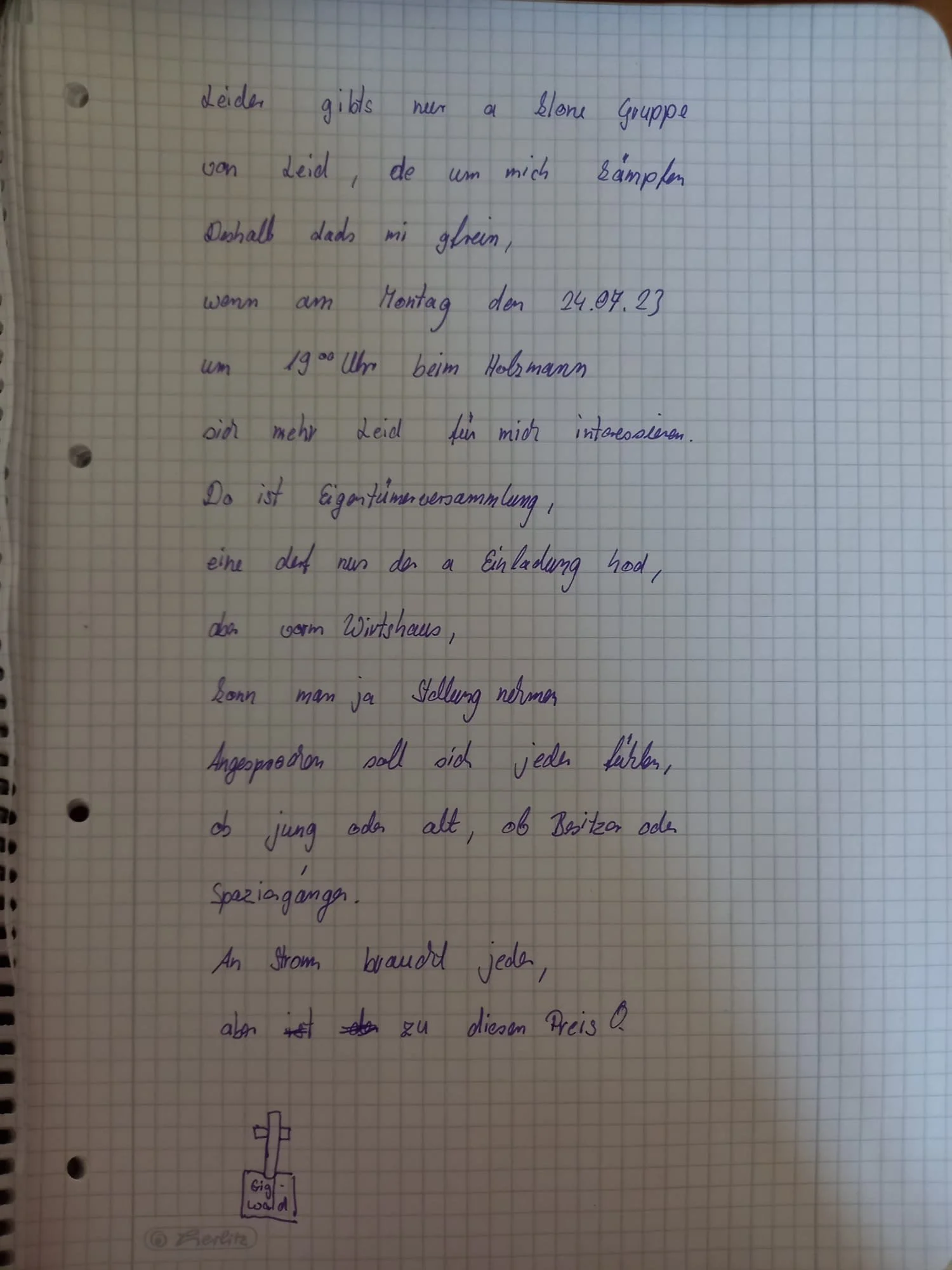 Eiglwaldversammlung beim Holzmannwirt
