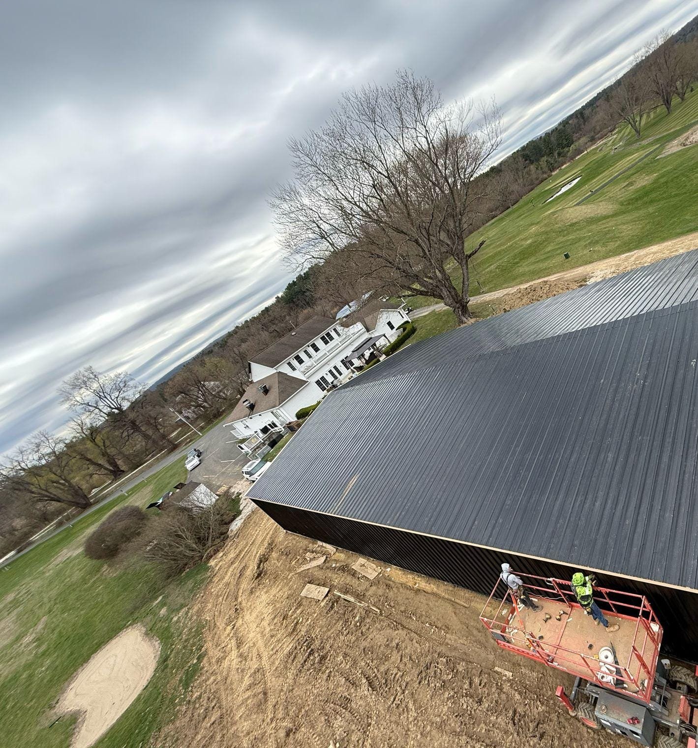 Aerial photo of the metal roof