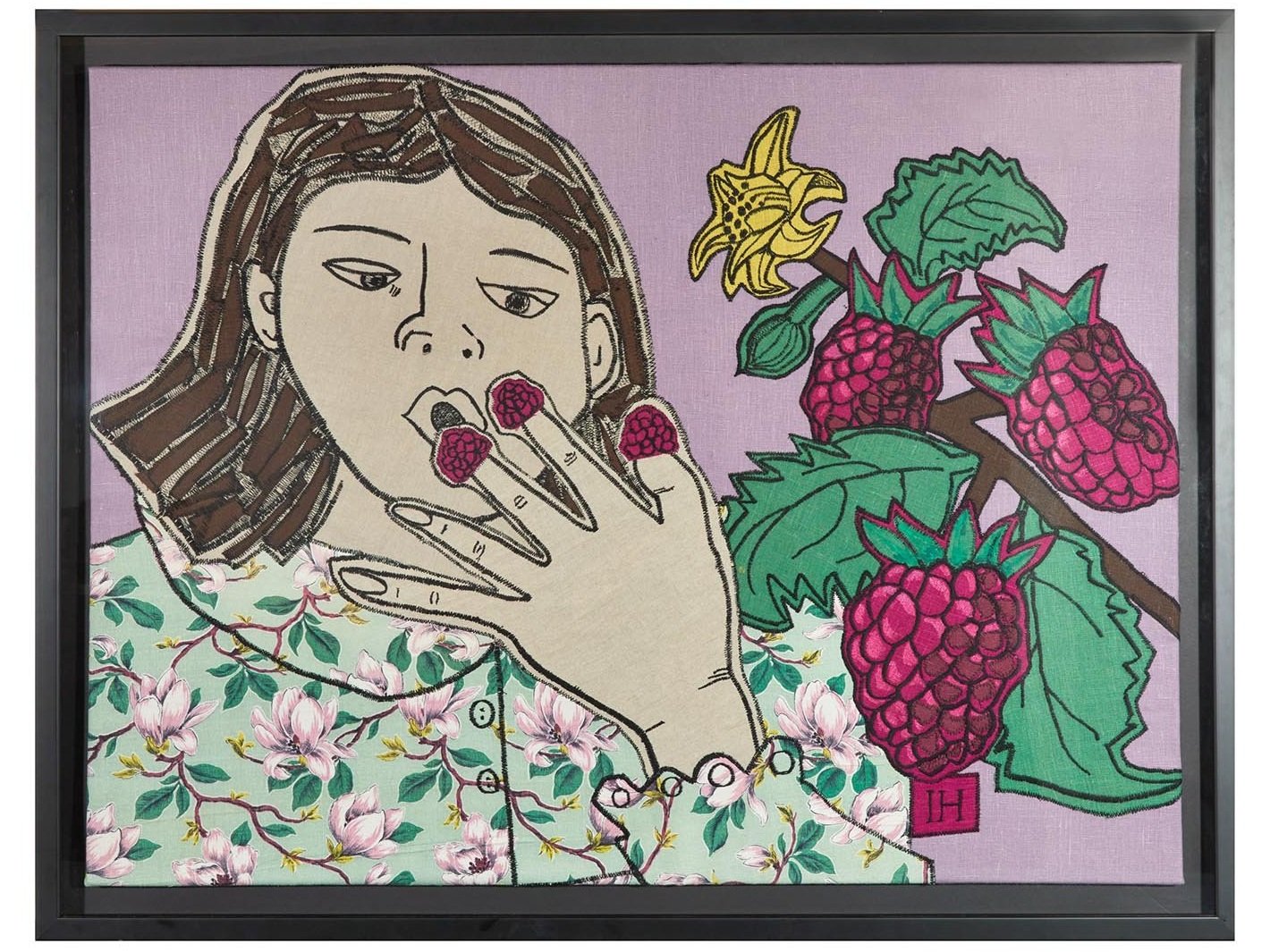 Girl Eating Raspberries framed