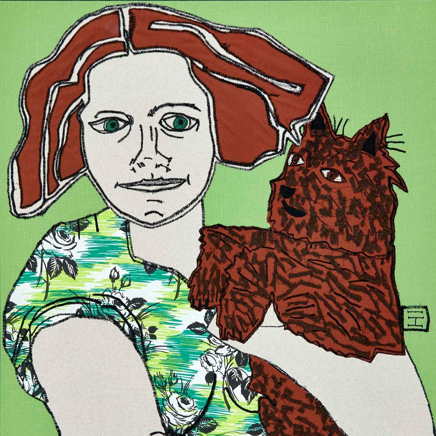 Woman With Brown Dog