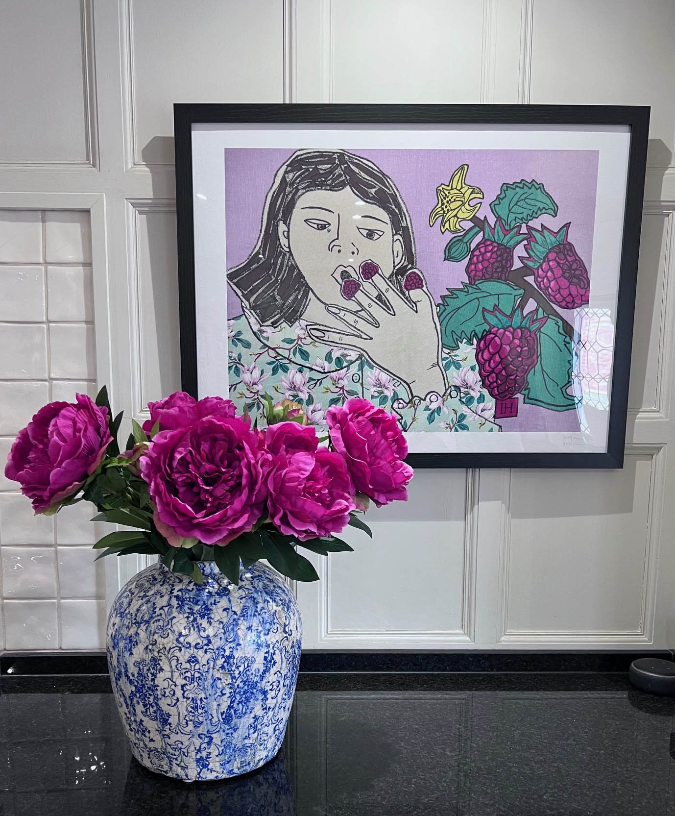 Girl-Eating-Raspberries-on-kitchen-wall.jpg