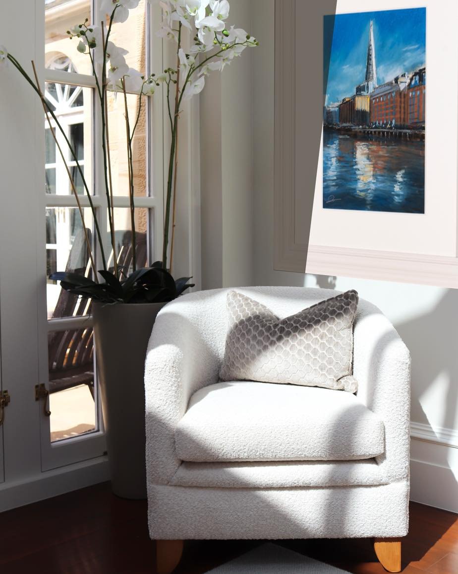 What a gorgeous little sun trap 🤍

We re-upholstered our clients existing tub chair in this stunning boucle fabric to give it a little refresh, making it as good as new. Just shows you don&rsquo;t always have to replace everything to get a completel