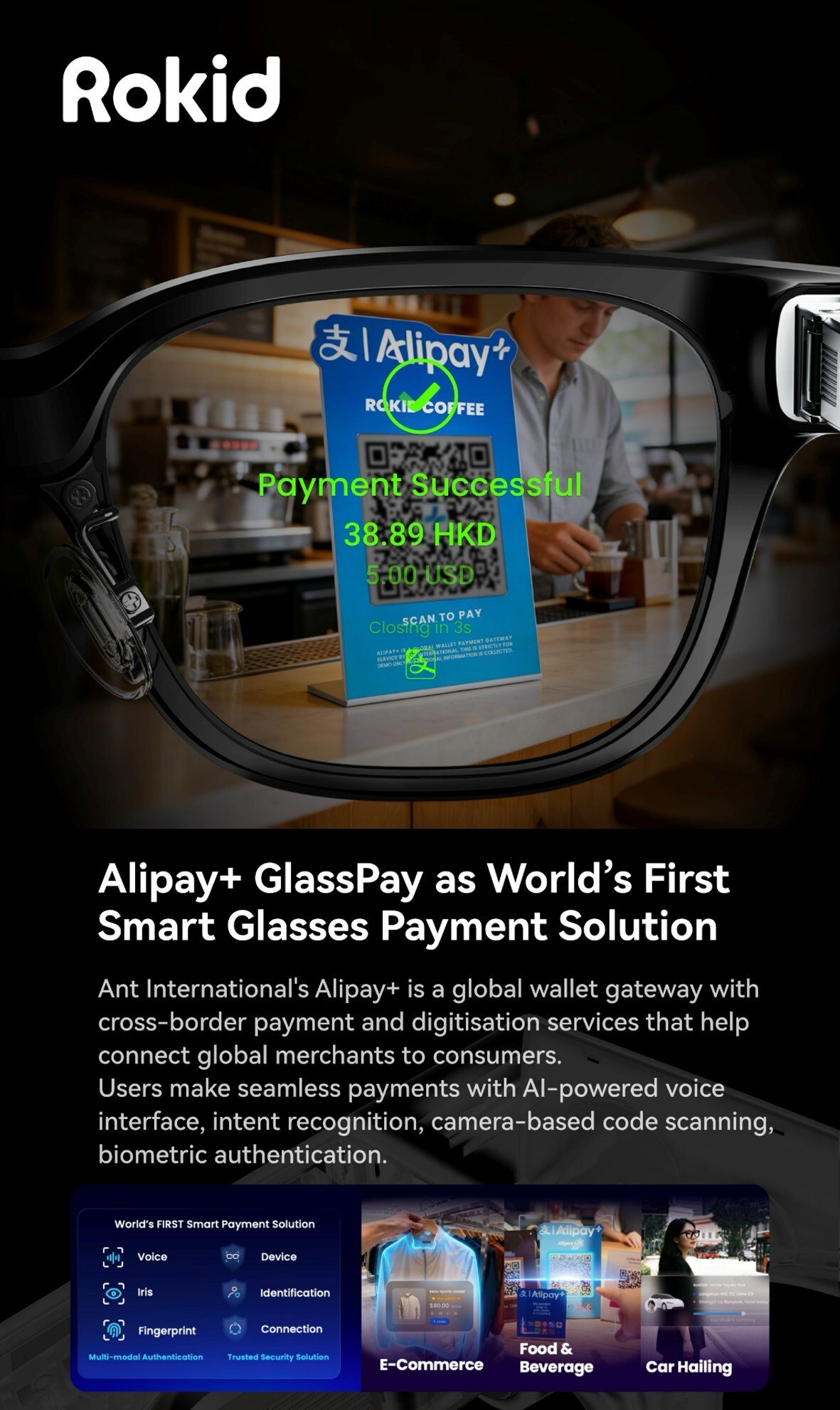 AI Smart Glasses Payments: Rokid Teams With Ant International