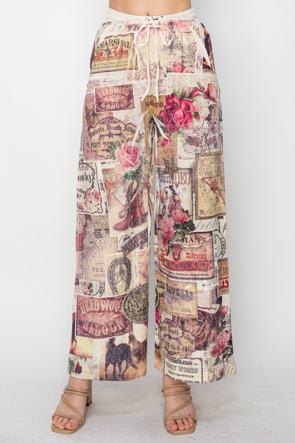 Drawstring Resort Pant Western Rose