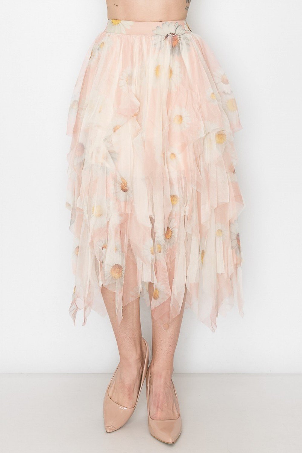 Toole Layered Midi Skirt with Elastic Waist and Print (MULTIPLE PRINTS/COLOURS)