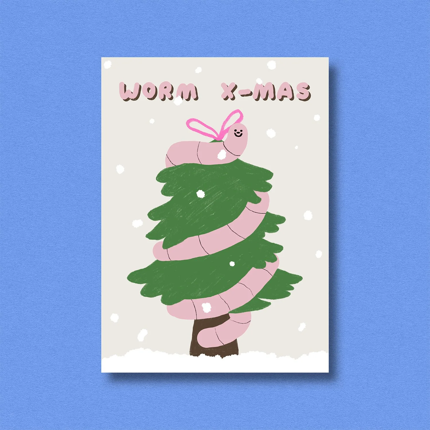 Postkarte ✿  Worm X-Mas