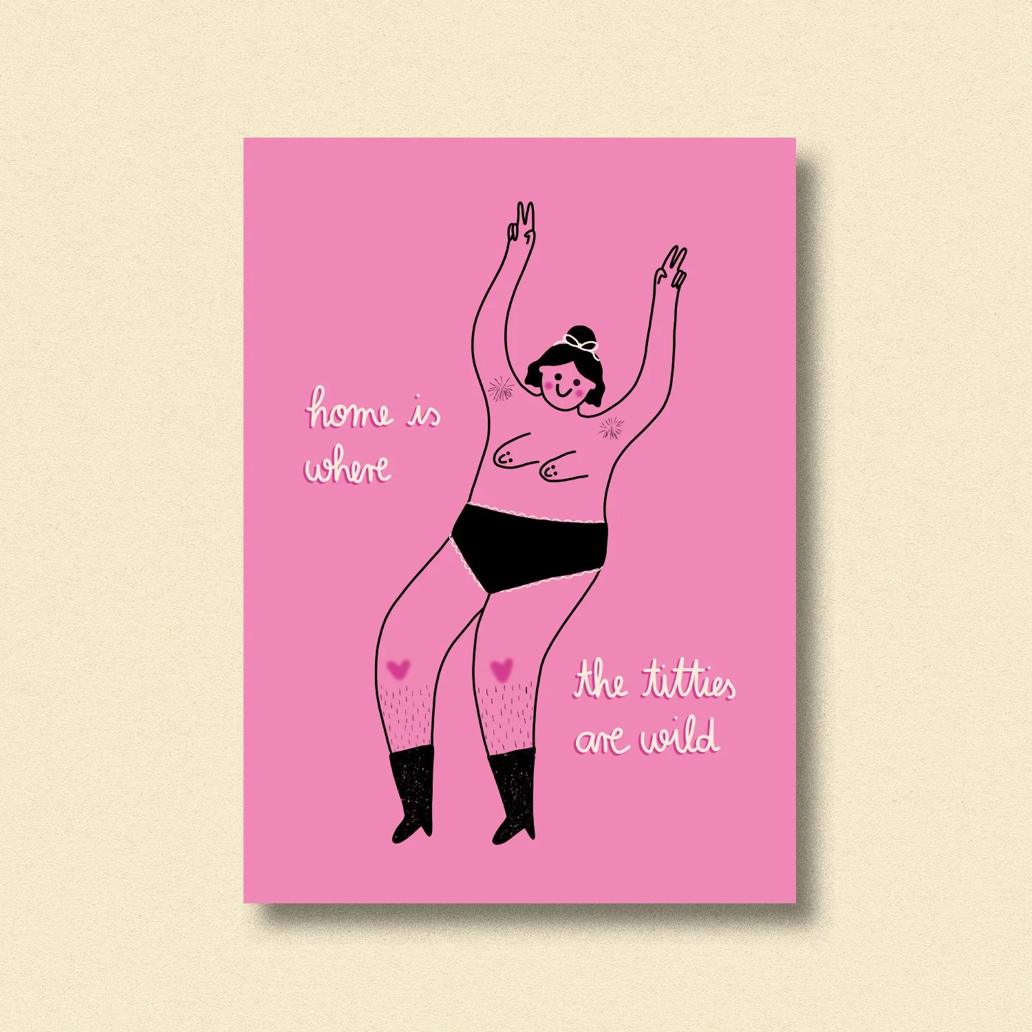 Postkarte ✿ Home is where the titties are wild
