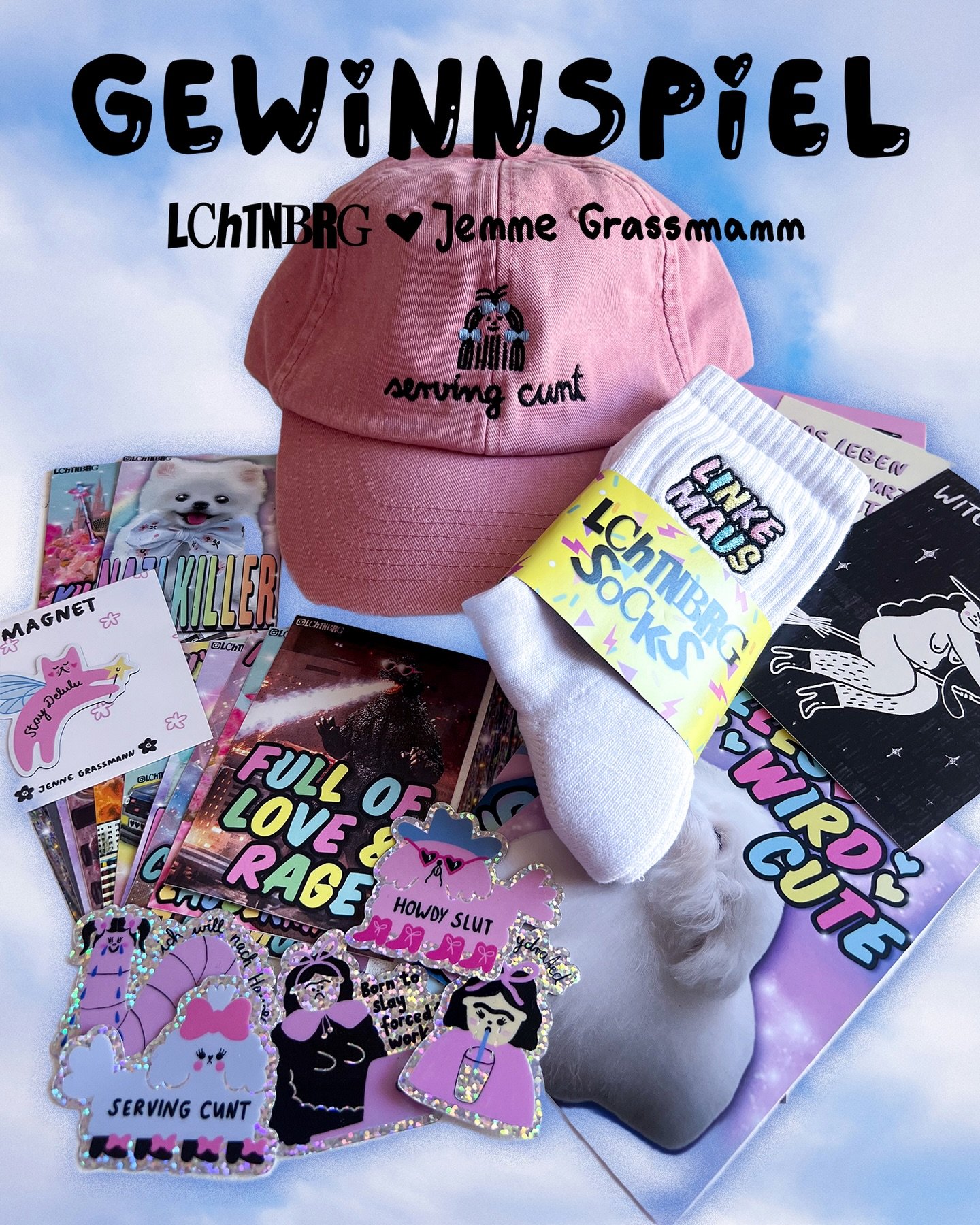 🎀 MAUSIGES GEWINNSPIEL 🎀

@lchtnbrg und ich haben uns zusammengetan, um dir die perfekten Accessoires f&uuml;r dein fotzigmausiges Fr&uuml;hlingsoutfit zu spendieren 💅

Zu gewinnen gibt&rsquo;s:
💖 eine rosa Cap mit &bdquo;Serving Cunt&ldquo;-Stic