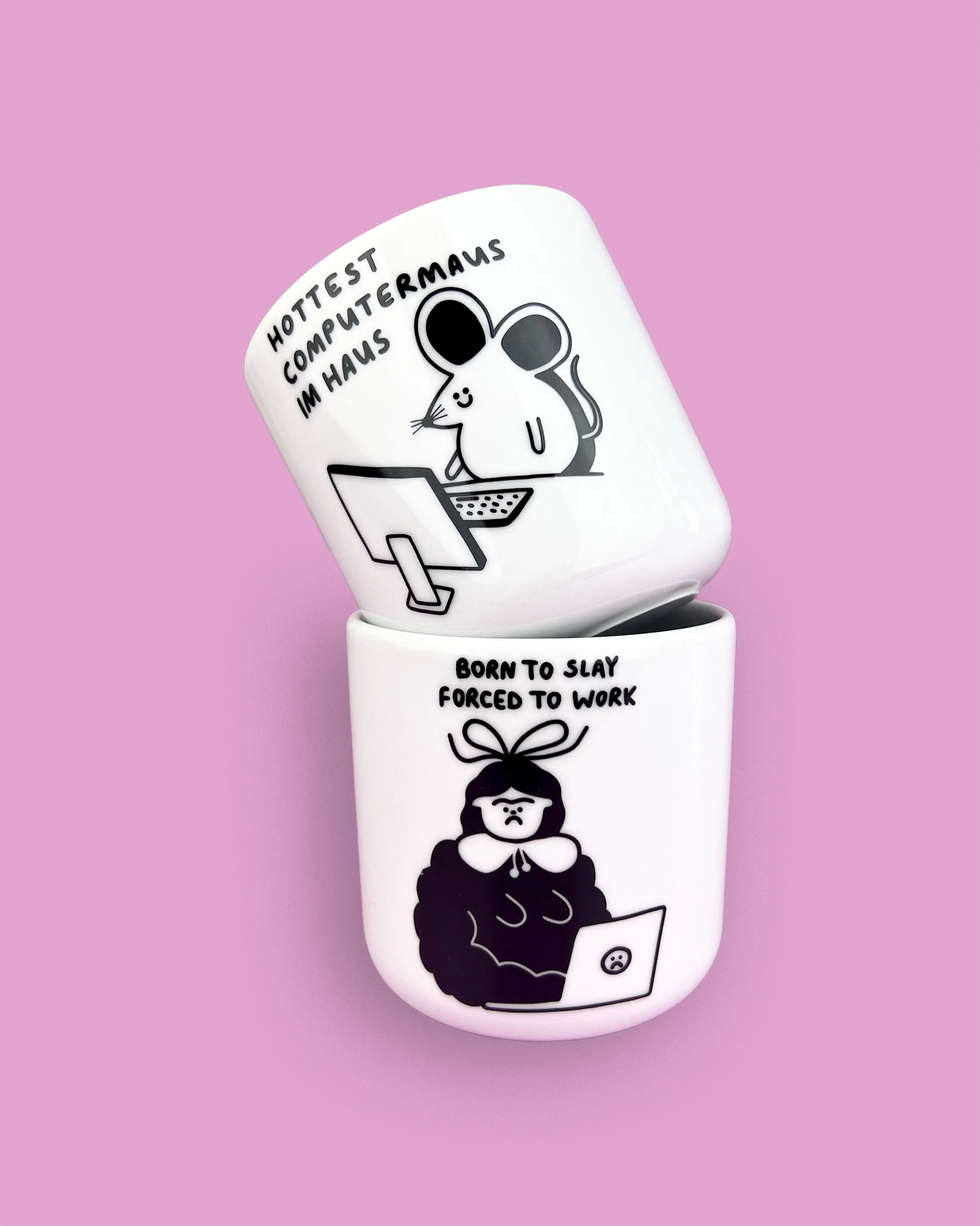 🎀 new mugs just dropped 🎀

For all the cute babes who are 💕🐭✨🎀🌻
but forced to be 💻☕️📎🗄️🗓️