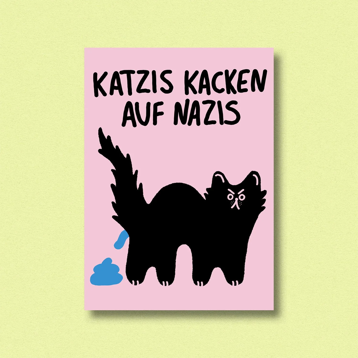 Postkarte ✿ Katzis kacken auf Nazis