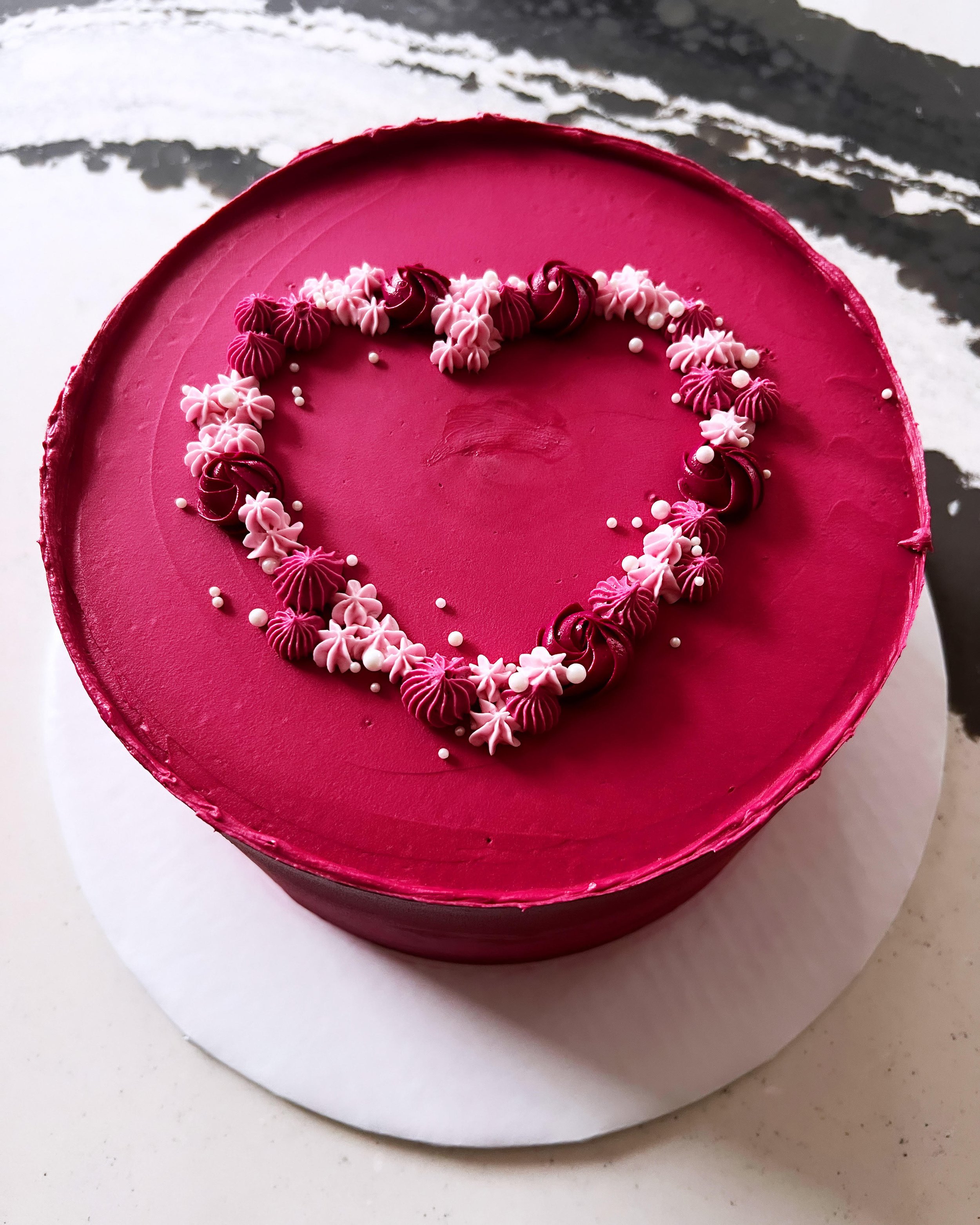 6" Round Heart Cake for 2