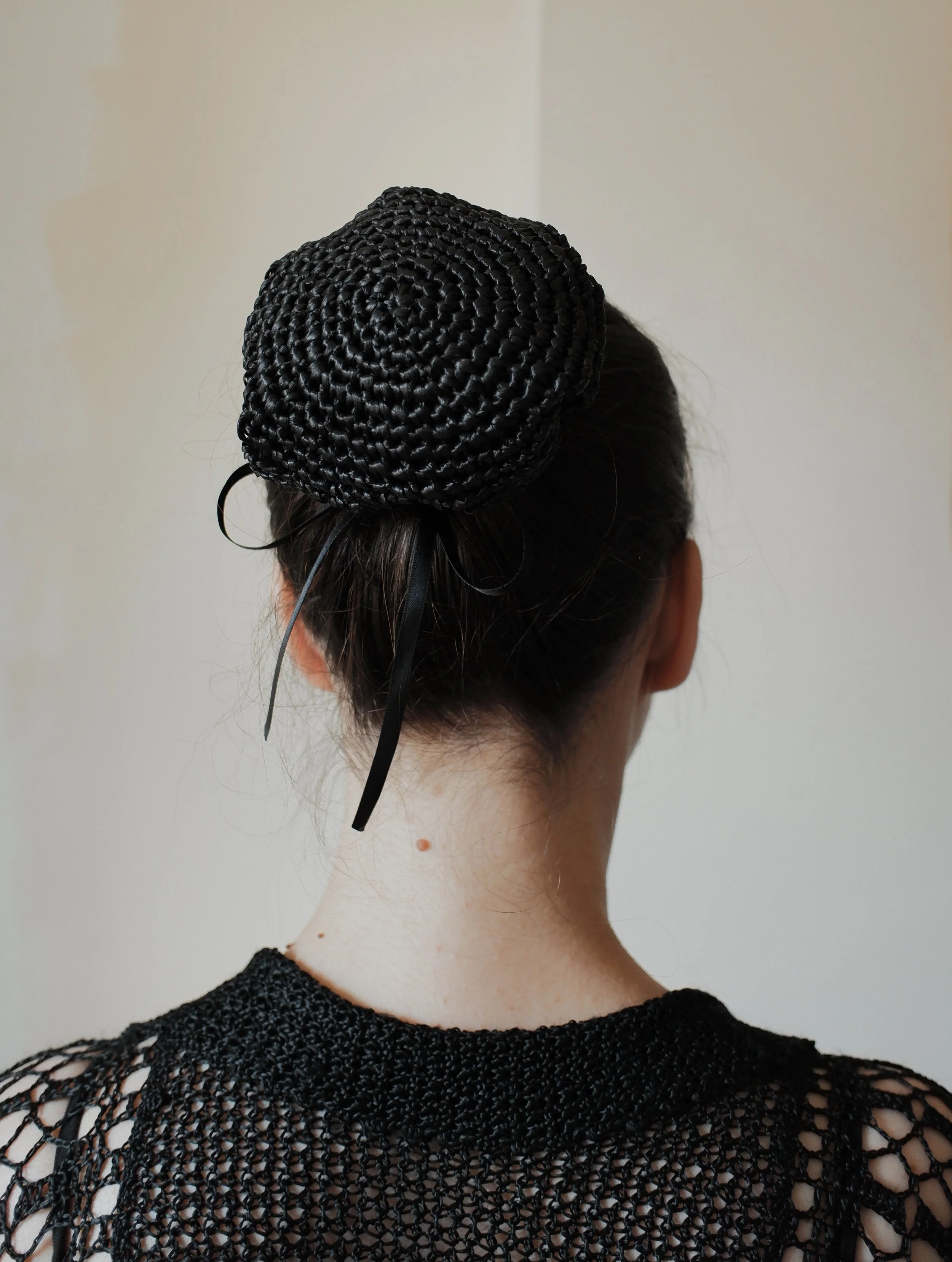 Raffia bun cover- Black