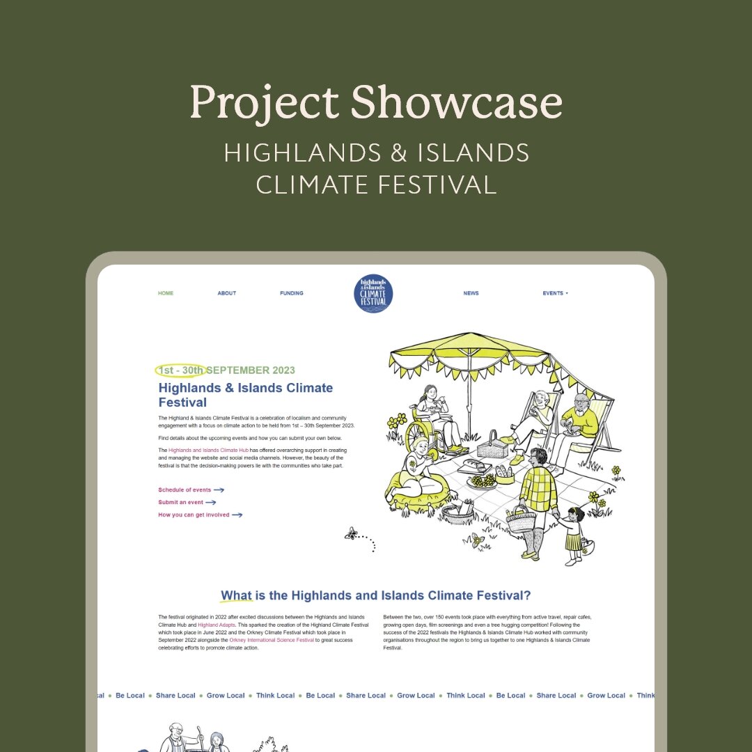 ⚡Just Launched⚡

Last week I launched a new website for the Highlands and Islands Climate Festival (happening in September!) for @hiclimatefest For the new site we worked with illustrator @aimee.lockwood who created the most beautiful illustrations f