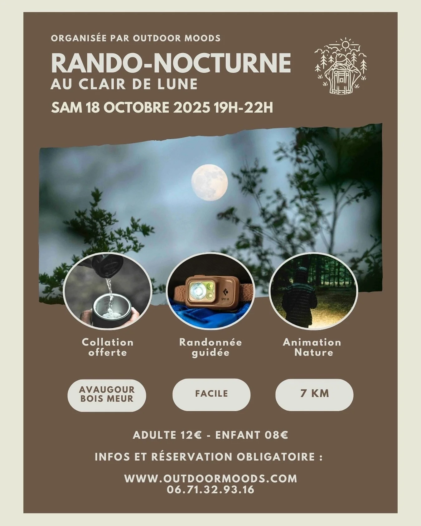 Venez vivre un moment unique le temps d&rsquo;une randonn&eacute;e nocturne en for&ecirc;t d&rsquo;Avaugour-Bois Meur, au d&eacute;part de la ferme du Bois Meur, de 19h &agrave; 22h ! Parcourez environ 7 km &agrave; la lueur des frontales et d&eacute
