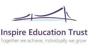Logo of Inspire Education Trust with a stylized bridge graphic and the slogan 'Together we achieve, individually we grow'.