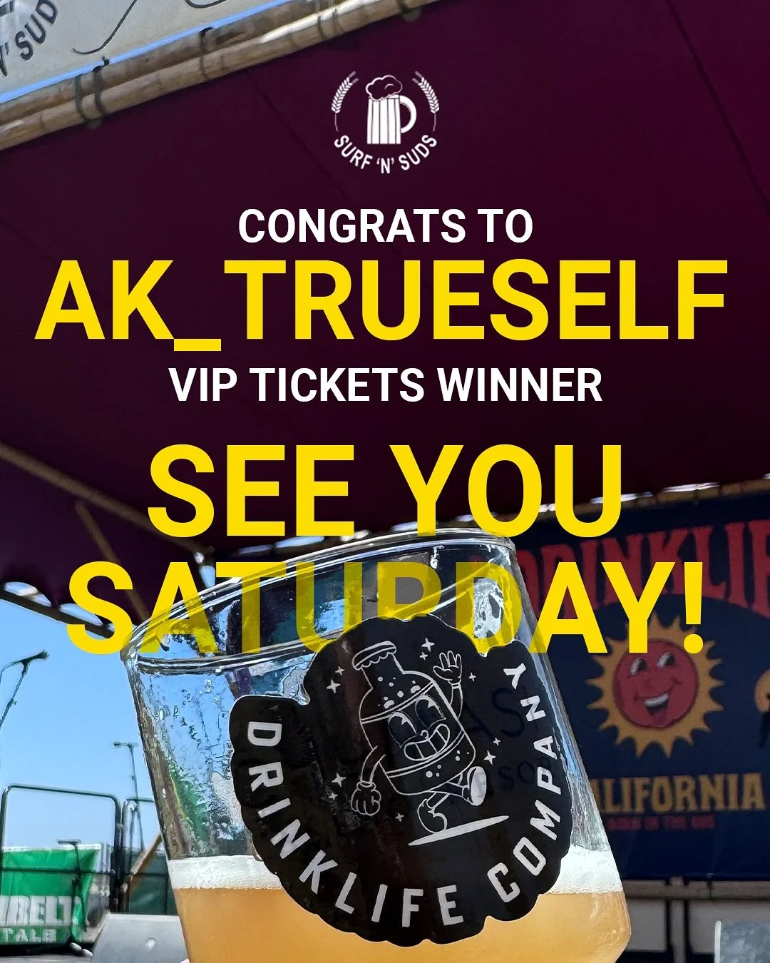 Congratulations to our Surf n Suds VIP Ticket Giveaway @ak_trueself! And thank you to all who entered. As a thank you to our followers, we’re doing a BOGO this year on all items for anyone who is following us. Cheers and we’ll see you Sat