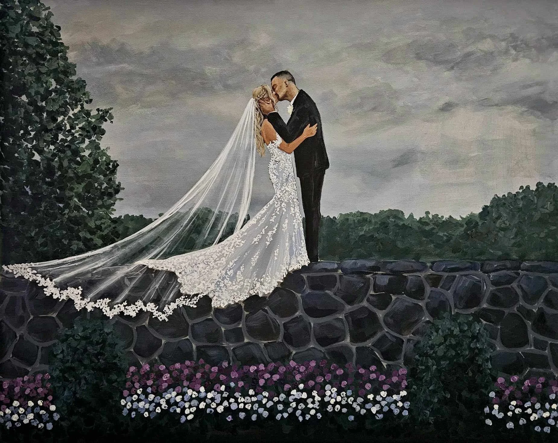 live wedding painting le chateau