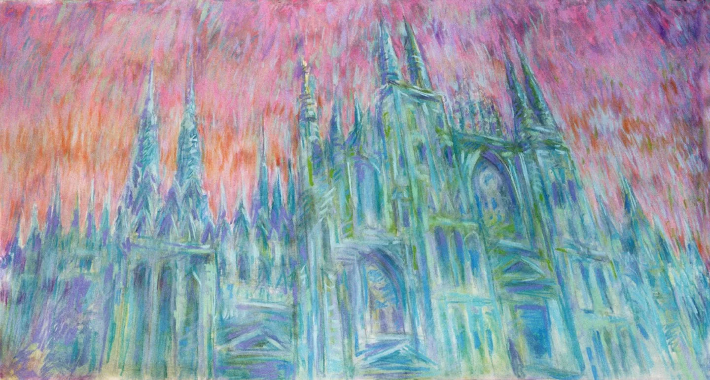 Duomo, Pastel, 40” x 78”