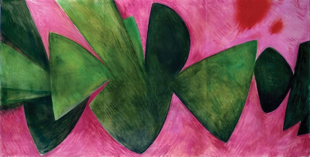 Pink & Green, 1998, Pastel, 40” x 78”