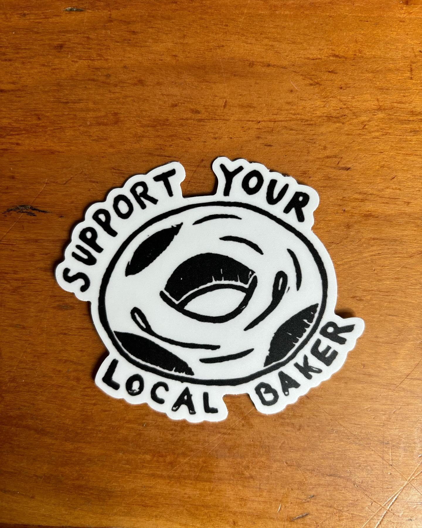 Who wants a sticker?! #supportyourlocalbaker 

#camdenmaine #sourdough #cottagebakery #shoplocal #smallbusiness #womanowned #midcoastmaine #madeinmaine #mainemade #maine #vacationland #sourdoughbagels #bagels
