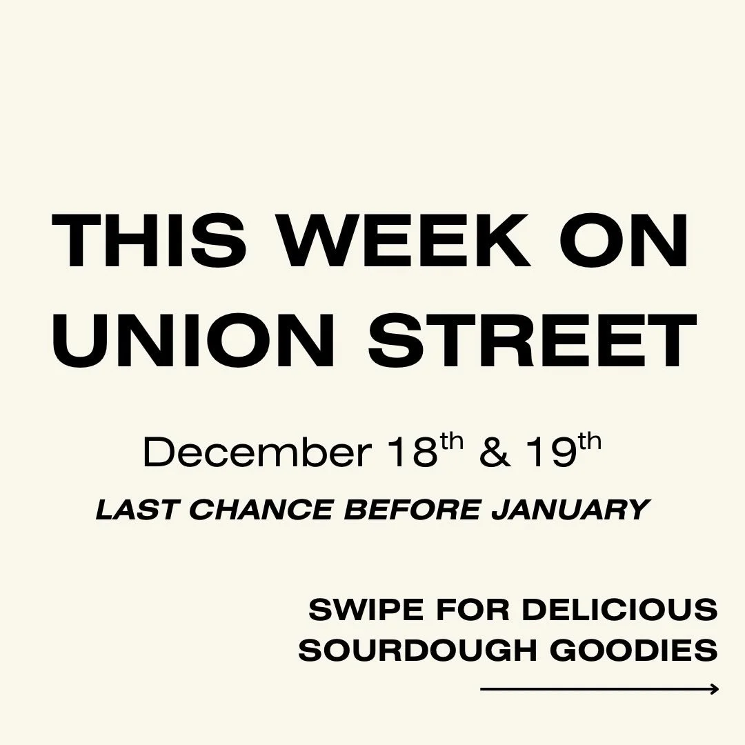 Pre-order for this week goes LIVE at 10am today (Sunday)! This is the last chance to stock up on bread, bagels, cookies and muffins until the new year!

As always, everything is made by hand in small batches, using only organic grains and long fermen