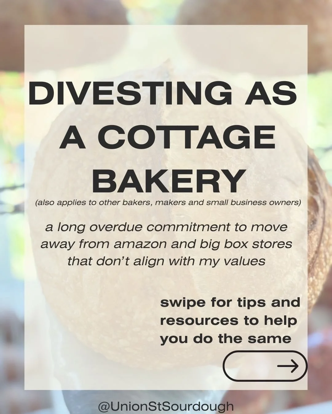 Divesting looks different for every business &mdash; and this isn&rsquo;t about moral purity or doing everything &ldquo;right.&rdquo;

For me, it means being more intentional about where my money, time, and energy go as a cottage baker and business o