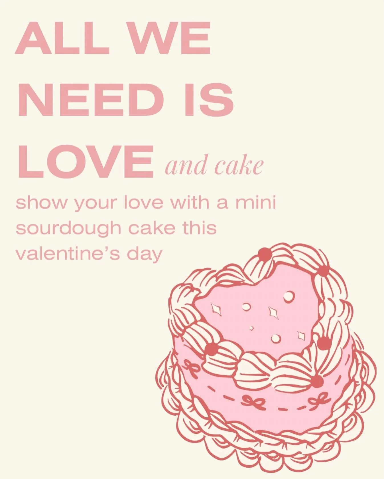 Show your love with sourdough this Valentine&rsquo;s Day! In today&rsquo;s menu drop (launches via @hotplate at 10am Sunday), will be a limited number of 4&rdquo; sourdough cakes for pickup on Saturday, February 14th.

Each 4&rdquo;, two layer, cake 