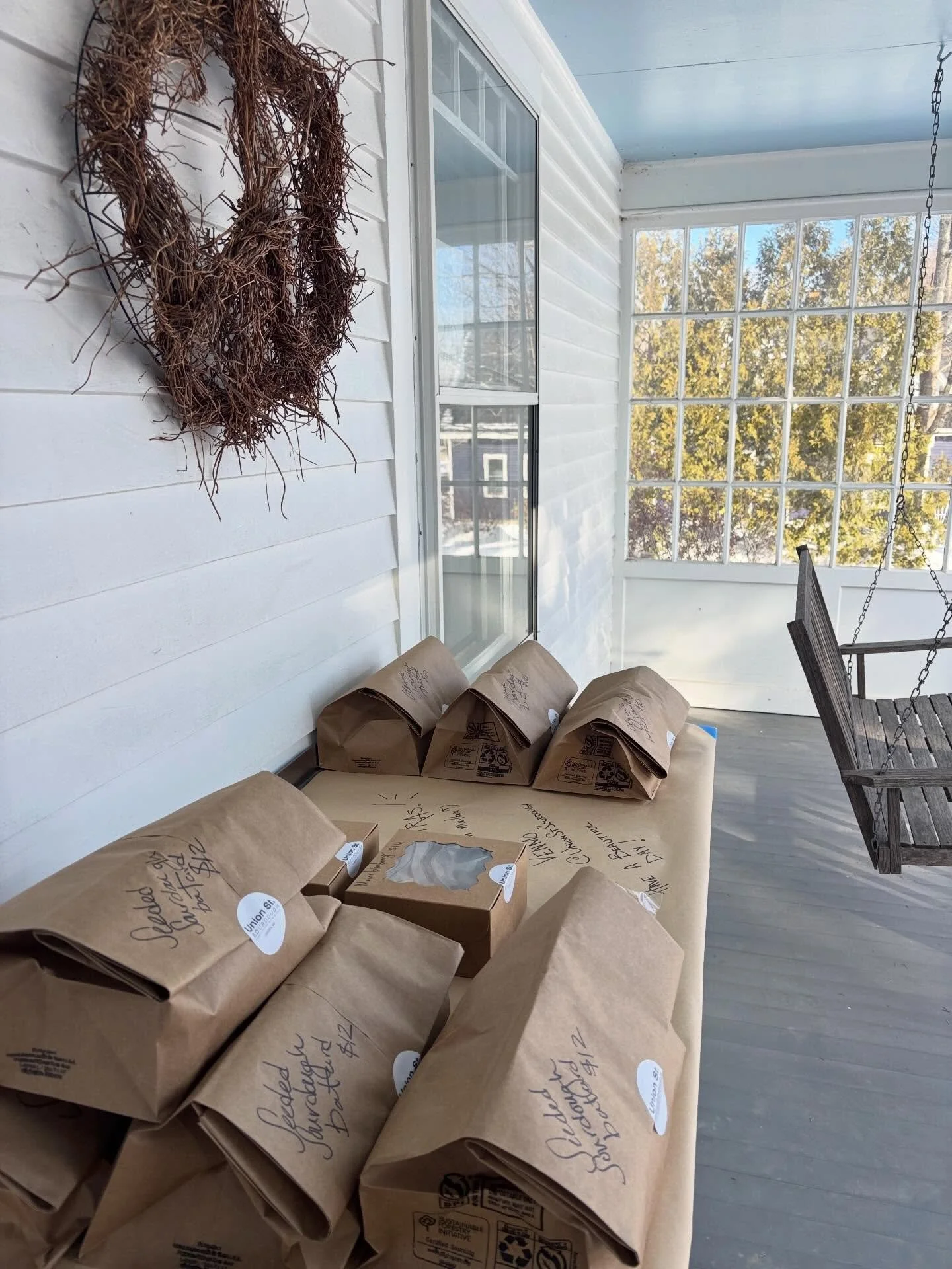 Extras are out and available on the porch - first come first served. Cash or Venmo. 

All made with organic grains and long fermented to optimize the benefits of sourdough.

* seeded sourdough batards
* Classic sourdough batards
* Wild Maine blueberr