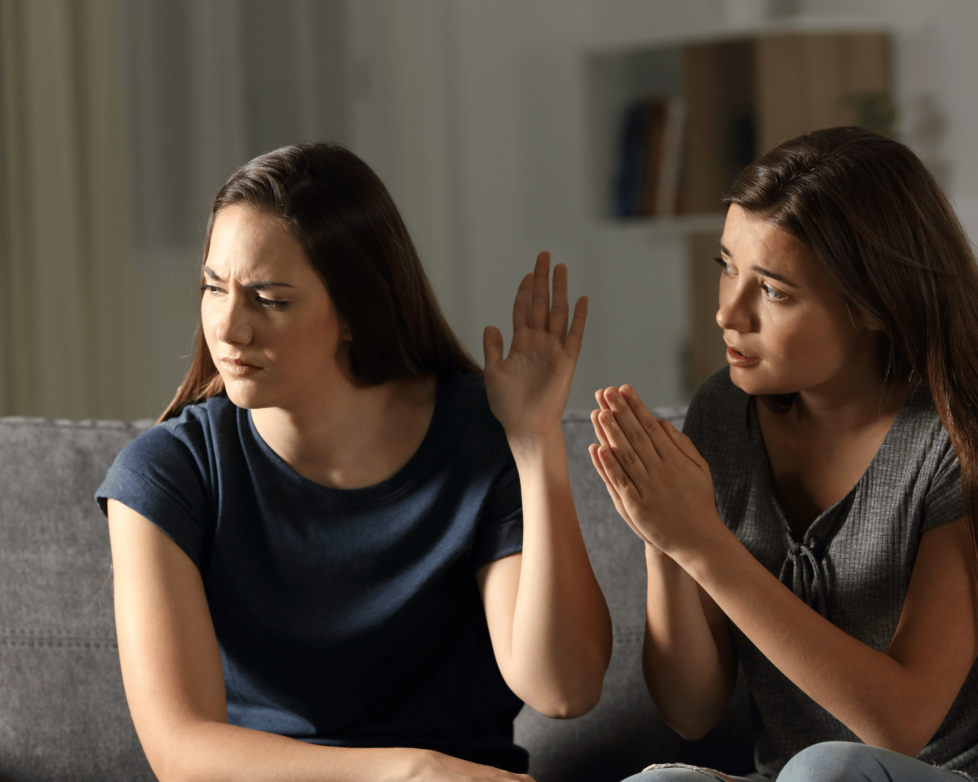 Image of two female partners in in conflict to show impact of stonewalling & benefit of online trauma therapy in Colchester, CT 06415 & throughout all of VA