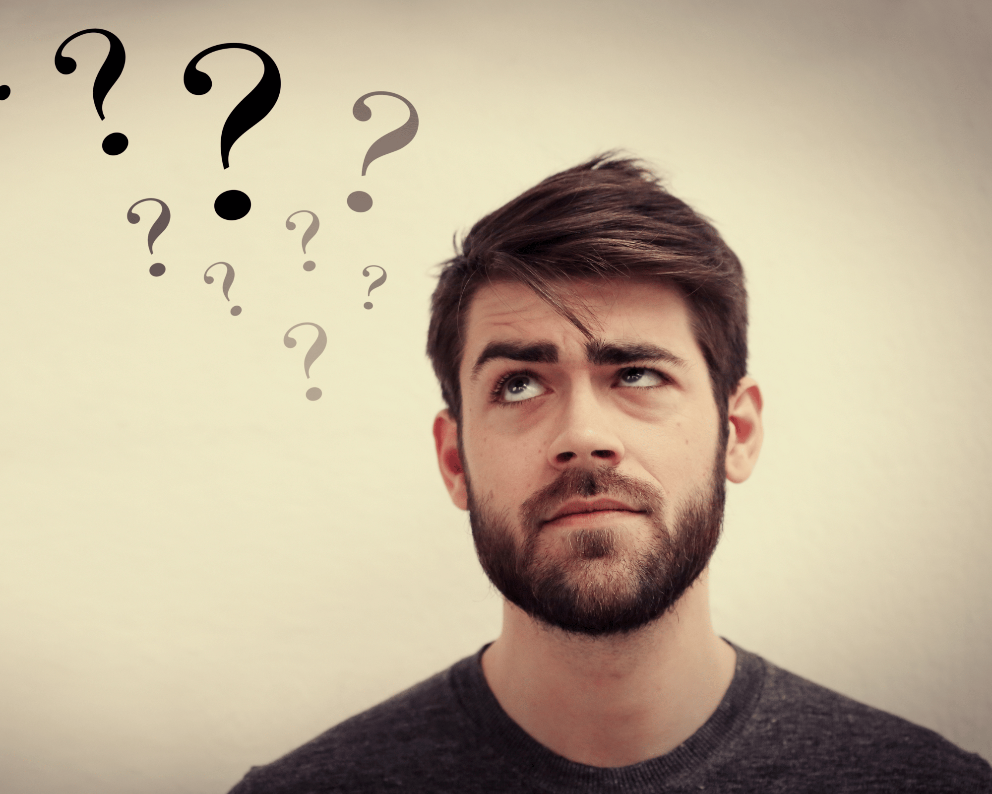 Image of indecisive and uncertain man to show impact of growing up with gaslighting & healing with online therapy in Colchester, Connecticut & Virginia