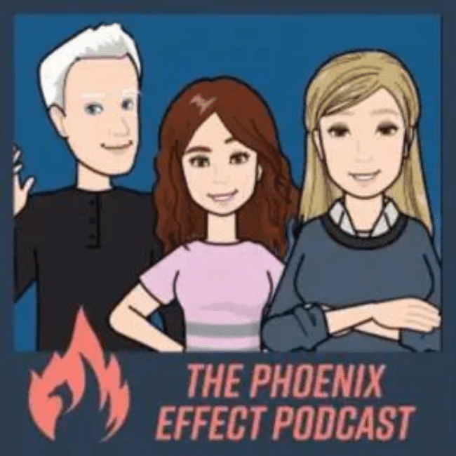 Logo of The Phoenix Effect Podcast to illustrate trauma therapy and therapy for teen anxiety in New Orleans, LA, Connecticut, and Falls Church, Virginia