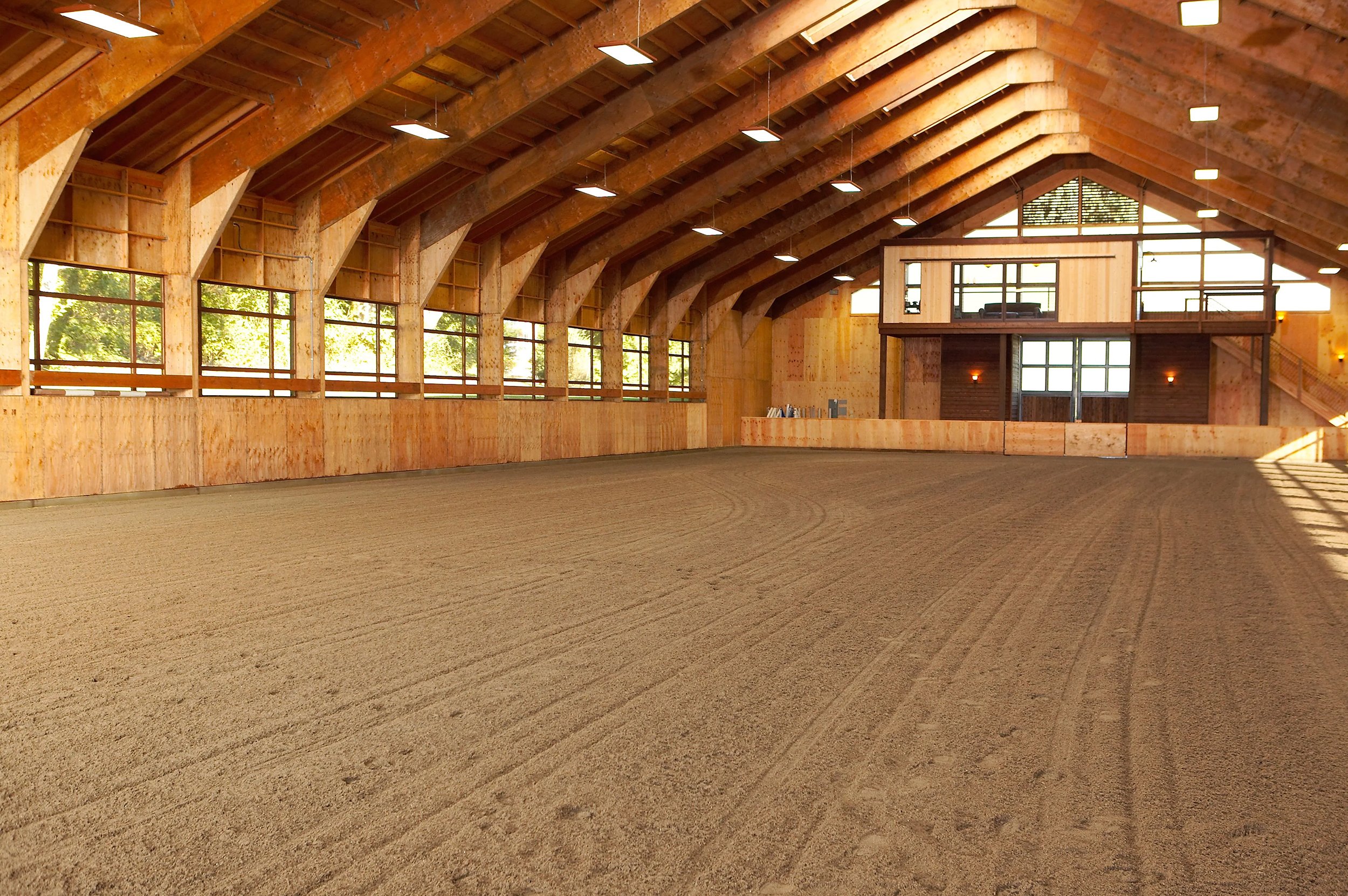 Wooden horse riding arena