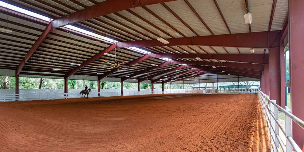 Interior of a horse riding arena