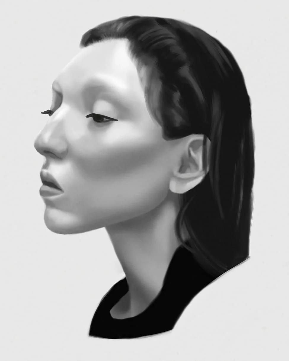 Yet another B&amp;W study 🖤🌇⁠
.⁠
ref is @andrea.carrazco⁠
.⁠
.⁠
#digitalsketch #digitalart #surfaceproart #sketch #illustration #surfacepro #digitalartist #digitalpainting #speedpaint #art #instaart #study #painting #portrait #portraitpainting #des