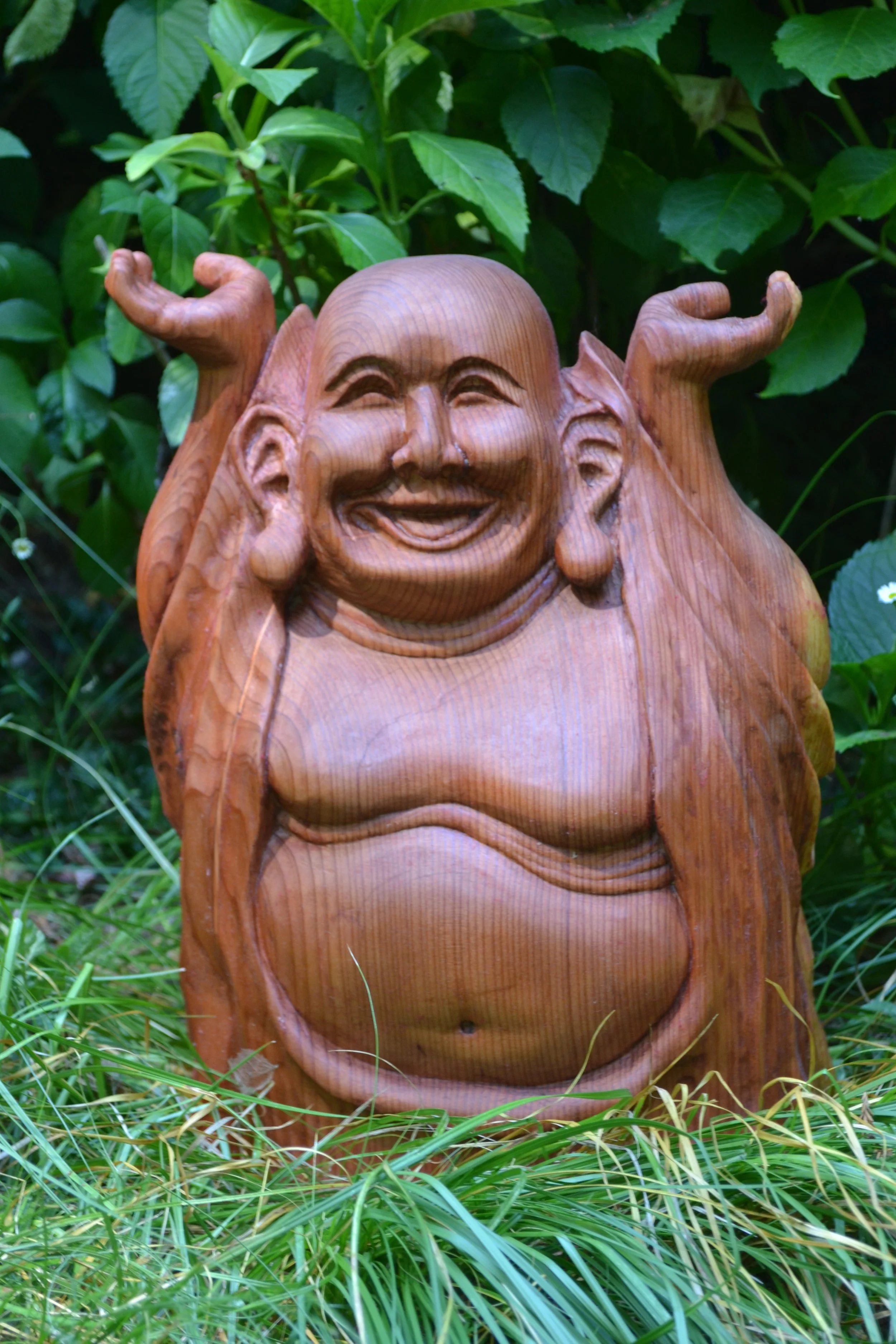 Buddha, Redwood, 18"