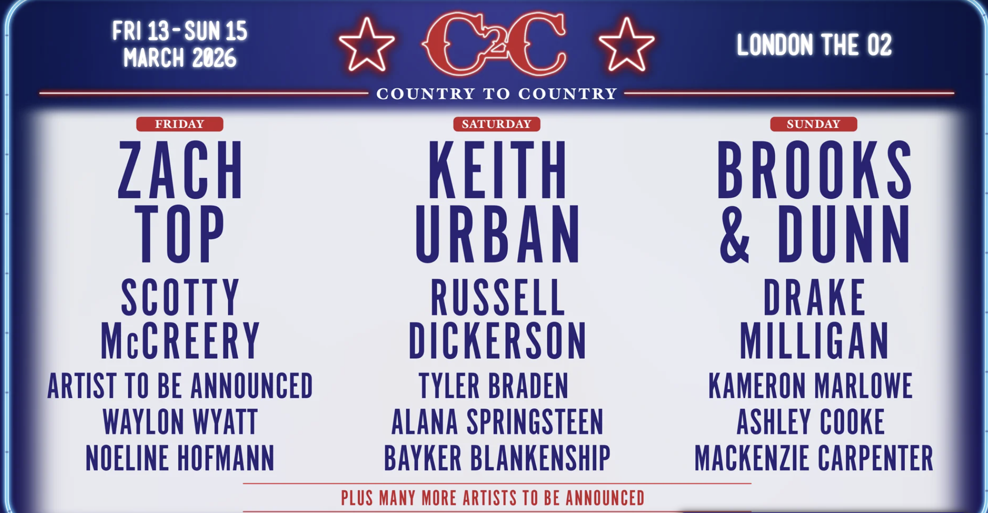 C2C: Country to Country 2026