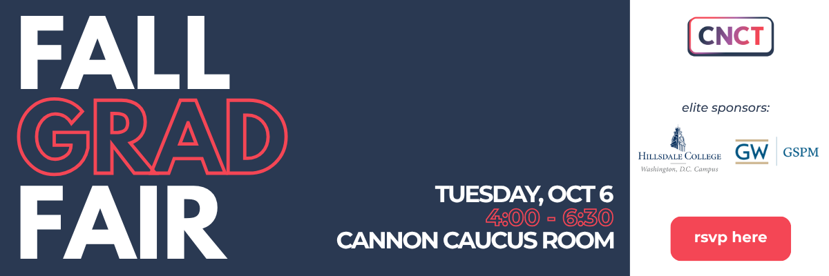Fall Grad Fair — Tuesday, Oct 6, 4:00-6:30, Cannon Caucus Room