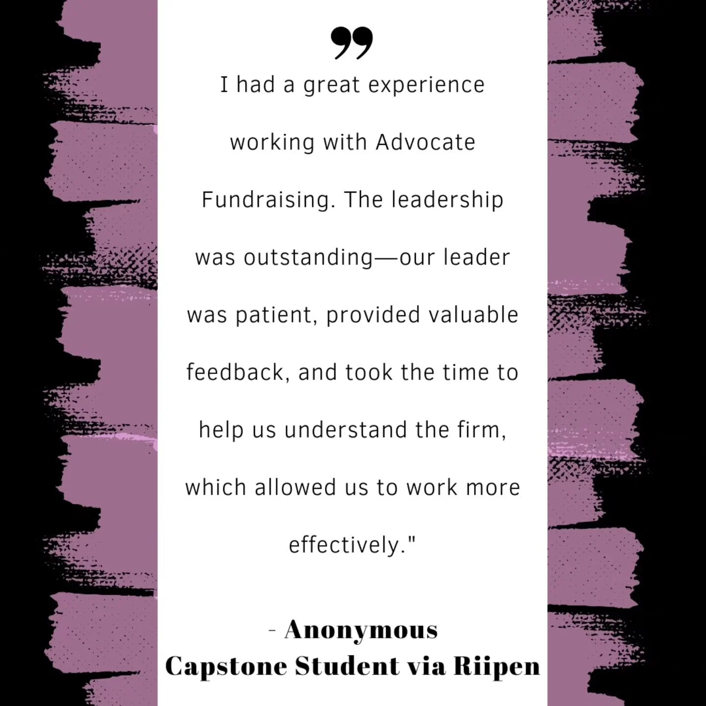 ✨ Real Results. Real Impact. ✨
Did you know Advocate Fundraising runs a volunteer and student capstone program?
This allows emerging professionals to gain hands-on fundraising experience while contributing directly to non-profits and causes that mat