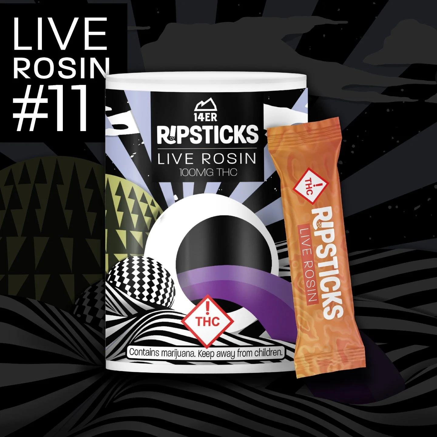 It's our 11th Live Rosin Ripsticks Limited Edition Drop! Boulder-based cultivator 14er's Lucky Sundae Indica strain meets local muralist A.L. Grime's art. Get those Sundae Fun Day vibes &mdash; on sale now!
