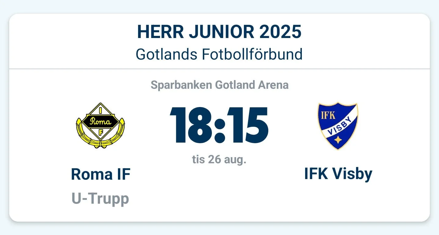 Roma IF vs IFK Visby