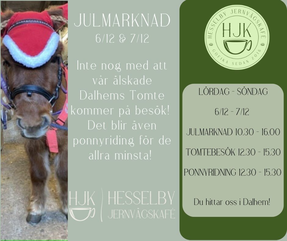 Julmarknad Hesselby Jernvägskafé 