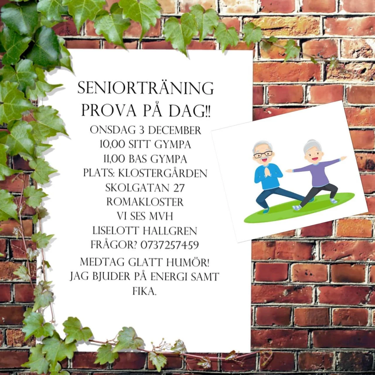 SENIORTRÄNING - PROVA PÅ DAG!!