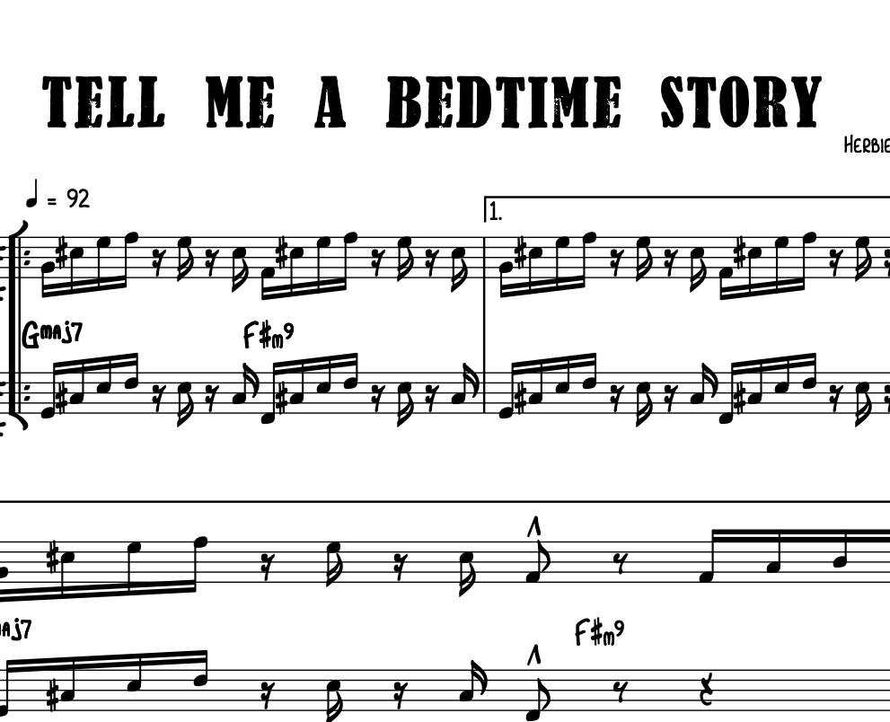 Sheet Music - Tell Me a Bedtime Story (Herbie Hancock - Arranged by Boyce Griffith)