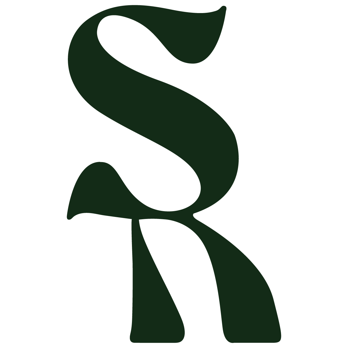 Dark green dollar sign on black background.